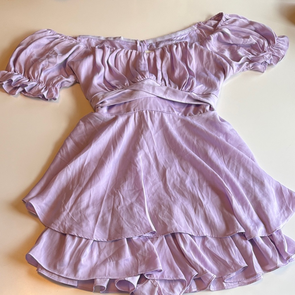 American Threads Lilac Off-Shoulder Women’s Dress/Romper